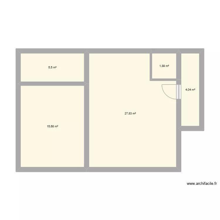 Essai 4 (+chambre/sdb +veranda). Plan de 6  et 52 m²
