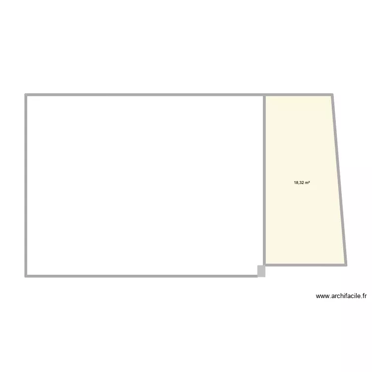 plan 2. Plan de 1 Pièce et 18 m²