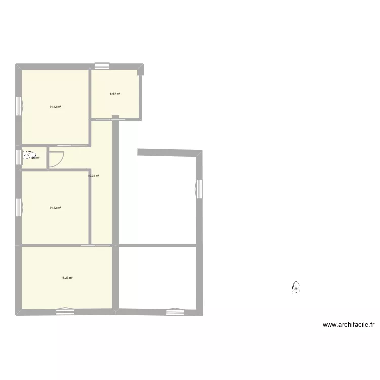 CRIS. Plan de 6 pièces et 63 m²