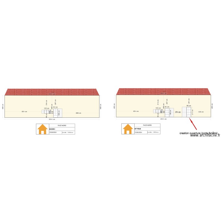 Facade face Nord. Plan de 0 pièce et 0 m2