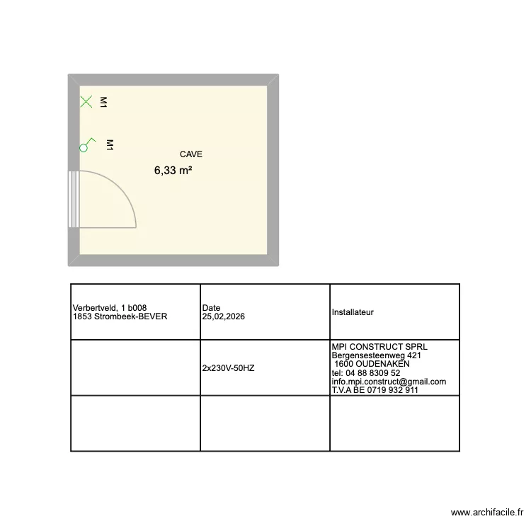 Strombek 1/3. Plan de 1 pièce et 6 m² Strombek 1/3. Plan de 1 pièce et 6 m²
