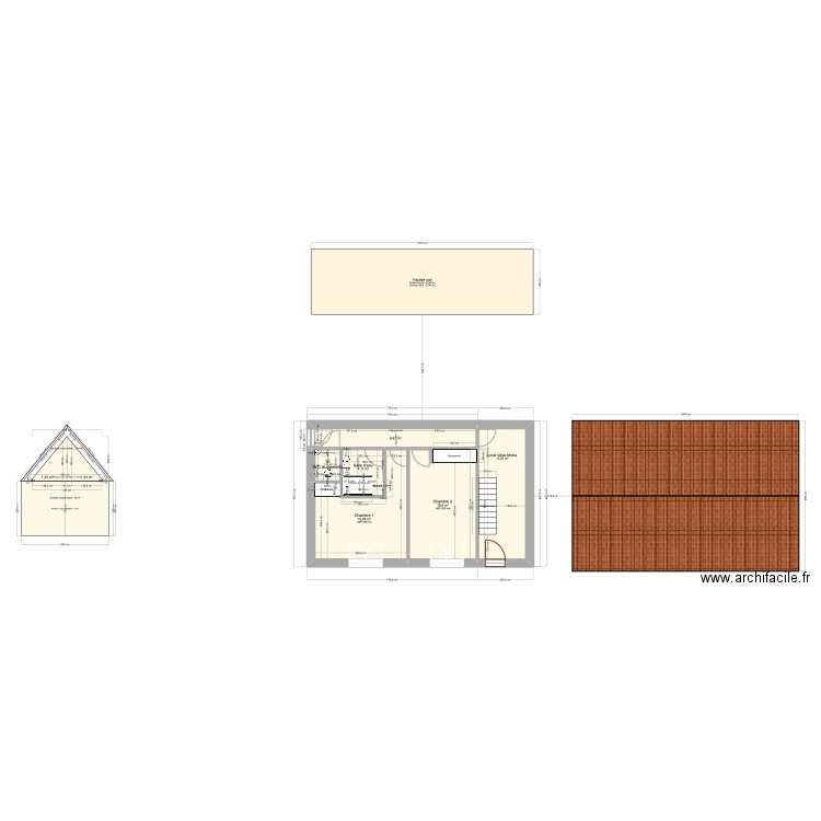 Rivarennes 15. Plan de 6 pièces et 56 m2