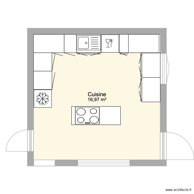 cuisine lambesc. Plan de 1 pièce et 17 m2