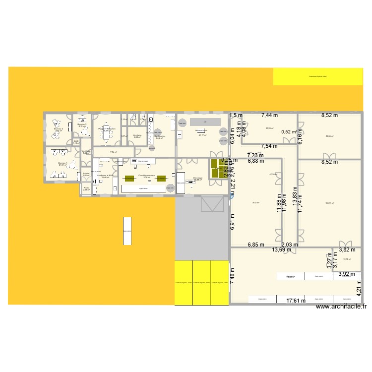 B&acirc;timent Rivesaltes - V3.1 - Extension et cloisons. Plan de 0 pièce et 0 m2