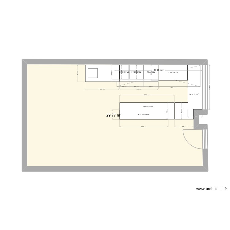FRAU. Plan de 1 pièce et 30 m2