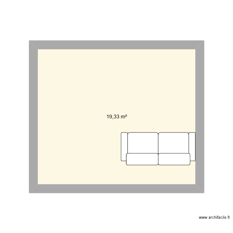 Amiens. Plan de 1 pièce et 19 m2