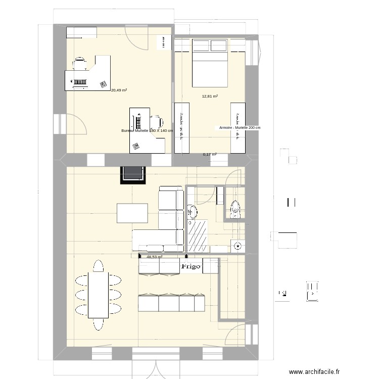 117. Plan de 4 pièces et 82 m2
