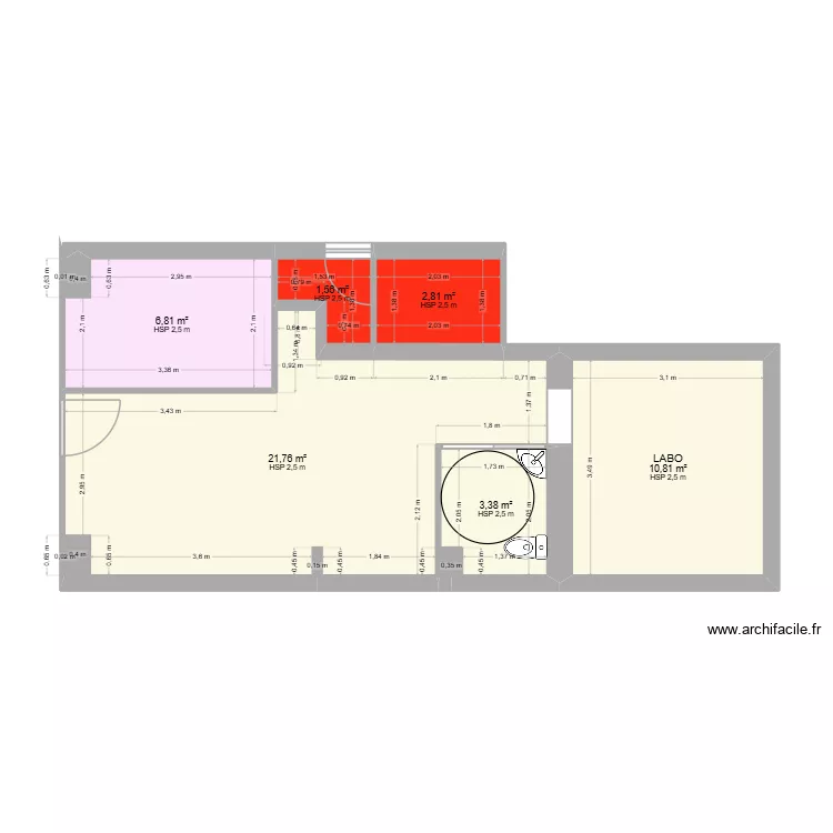 NOISY BOUTIK 2. Plan de 6  et 47 m²