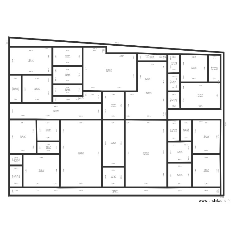Ardin 2. Plan de 36 pièces et 333 m2