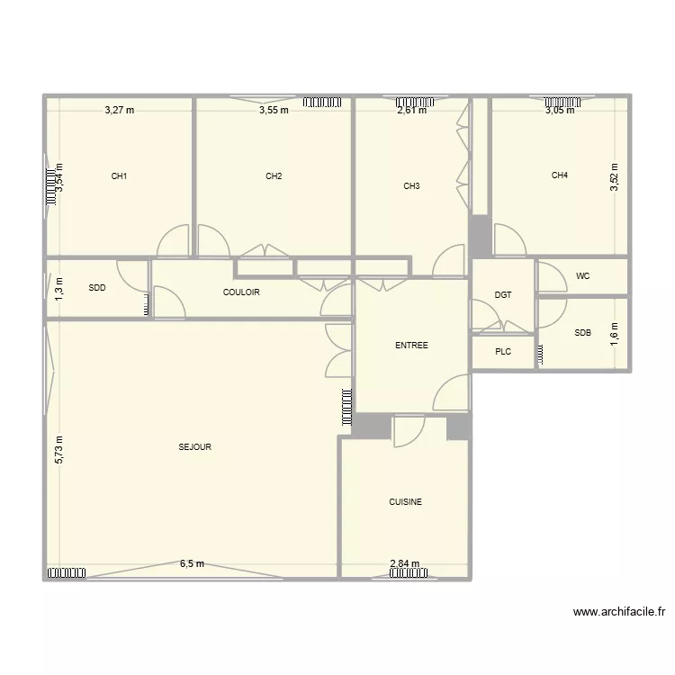 Fal-Kou. Plan de 19  et 118 m²