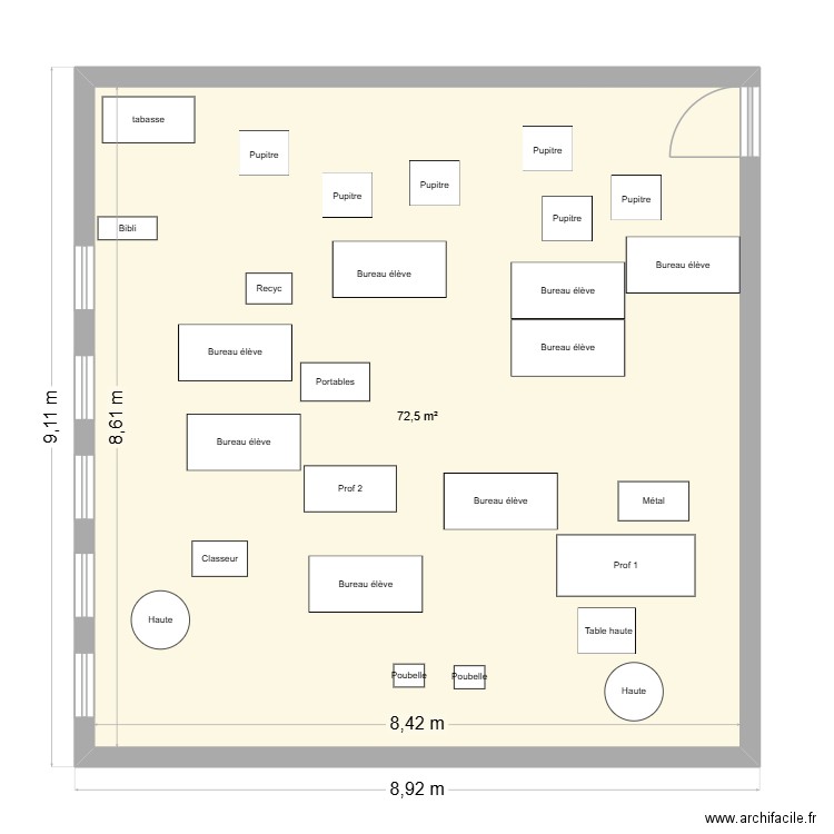 Classe de rêve Samuel. Plan de 1 pièce et 73 m2