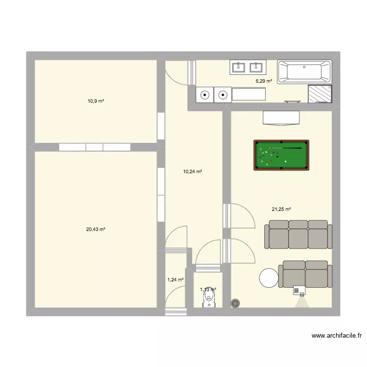 maison. Plan de 7 Pièces et 71 m²