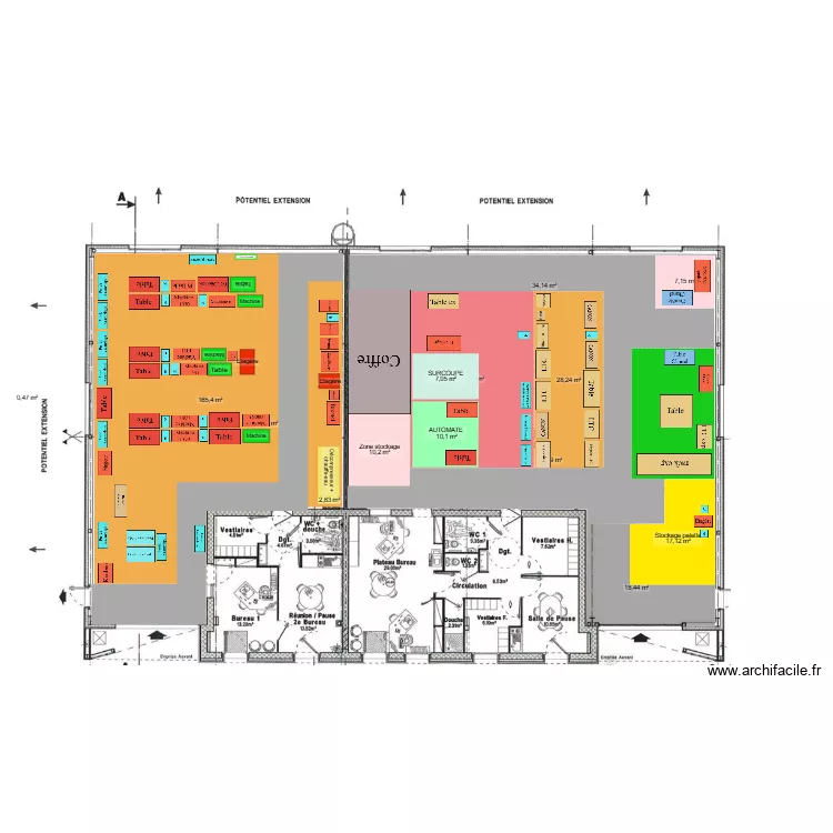 Sim 1: coffre. Plan de 