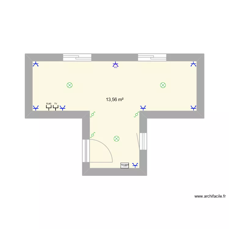 bungalowbureau. Plan de 1  et 14 m²