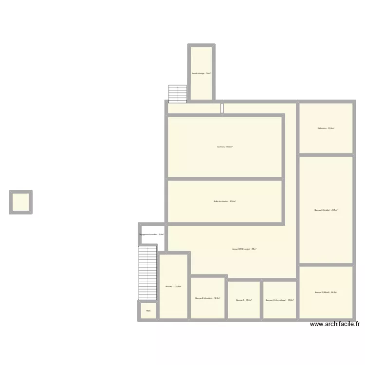 1ER DILLON. Plan de 14 pièces et 339 m²