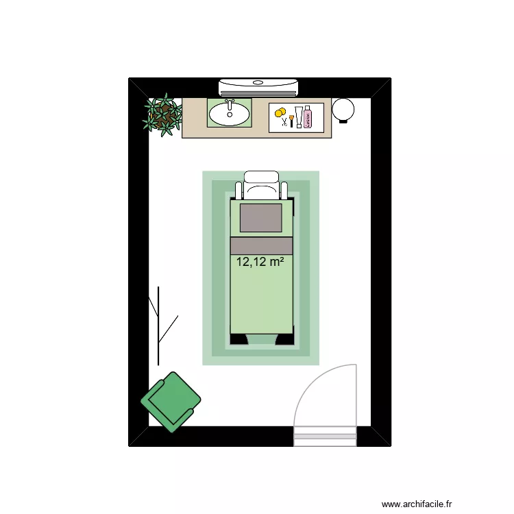 plan. Plan de 1  et 12 m²