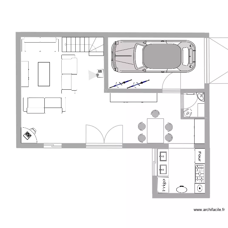 Travaux Am&eacute;nagement Grange Boigneville. Plan de 