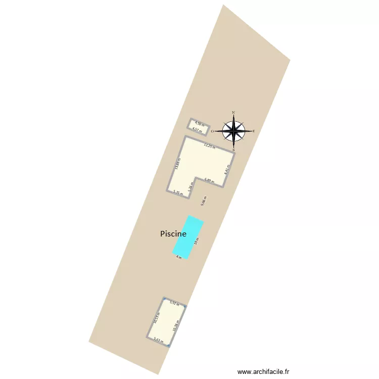 PISCINE. Plan de 3  et 198 m²