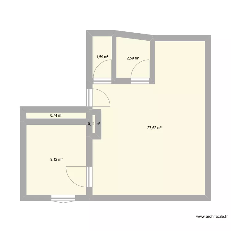 APPARTEMENT POUPETTE. Plan de 6 et 41 m² APPARTEMENT POUPETTE. Plan de 6 et 41 m²
