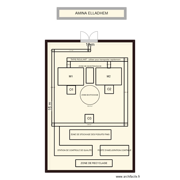 AMINA ELLADHEM. Plan de 25 pièces et 207 m2