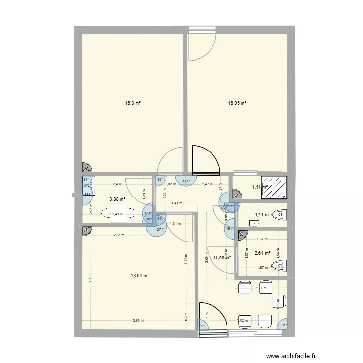steren plan moi. Plan de 8  et 67 m²