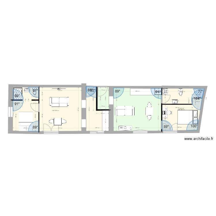 PLATEAU CENTRE MDM REV 1. Plan de 6 pièces et 72 m2