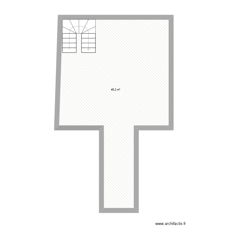 réez de chaussé. Plan de 1 pièce et 46 m2