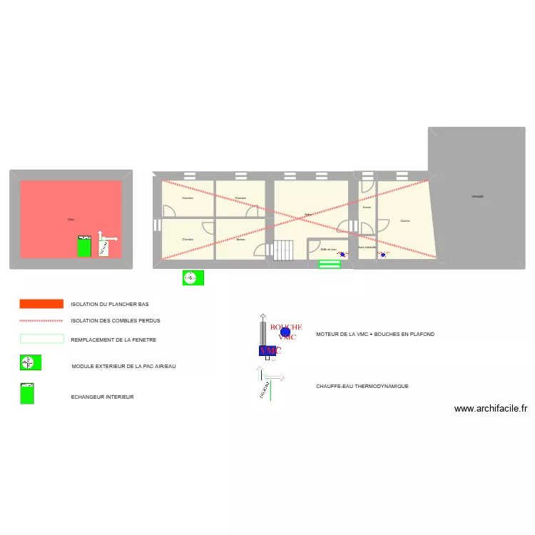 MONIAUX Michel - CHATEAU LEVEQUE Var 1. Plan de 11  et 169 m²