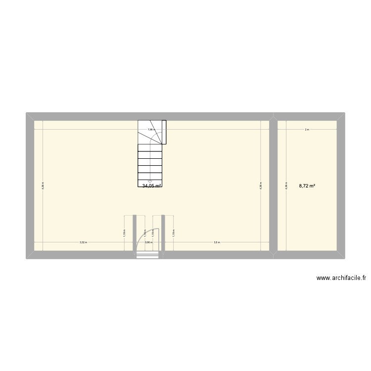 Avallon 1. Plan de 2 pièces et 43 m2