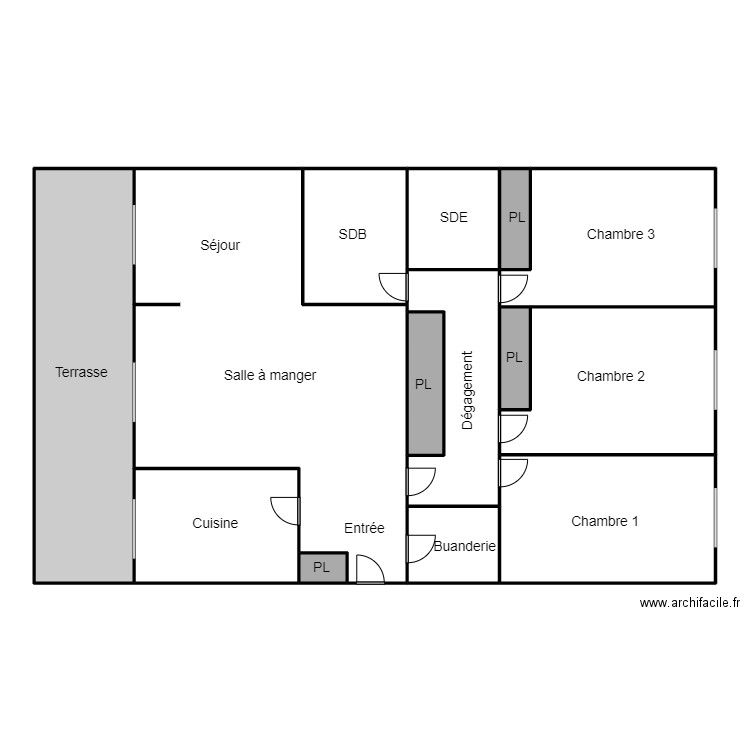 Plan Martin Ducas . Plan de 14 pièces et 235 m2
