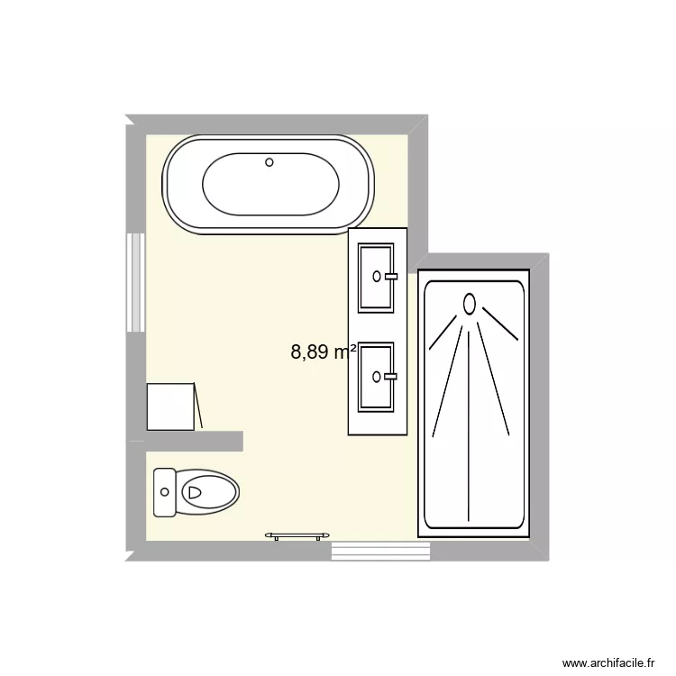 plan 2. Plan de 1  et 9 m²