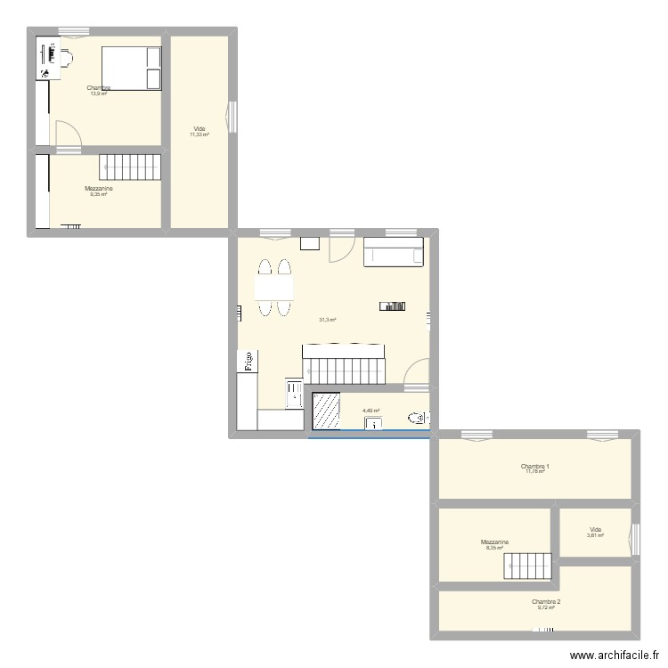 dépendance Chavagnes sdb rdc. Plan de 0 pièce et 0 m2