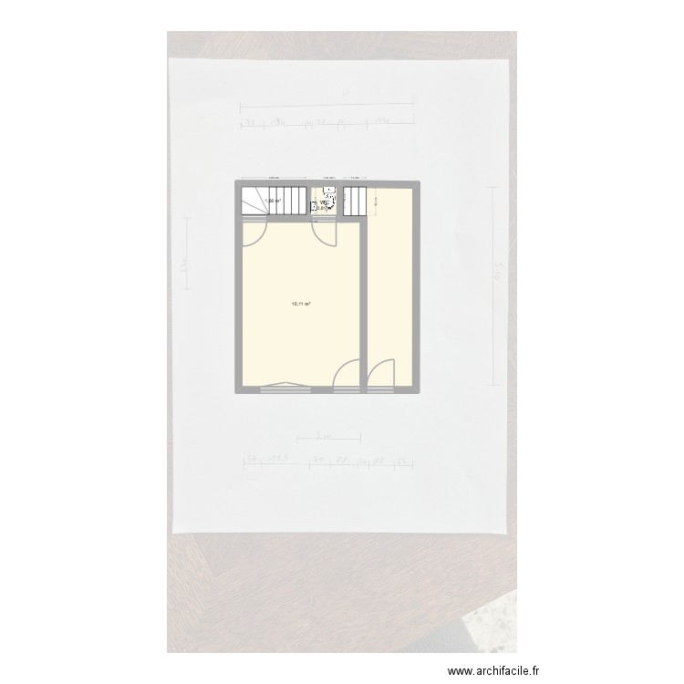 plan studio vide. Plan de 3 pièces et 23 m2