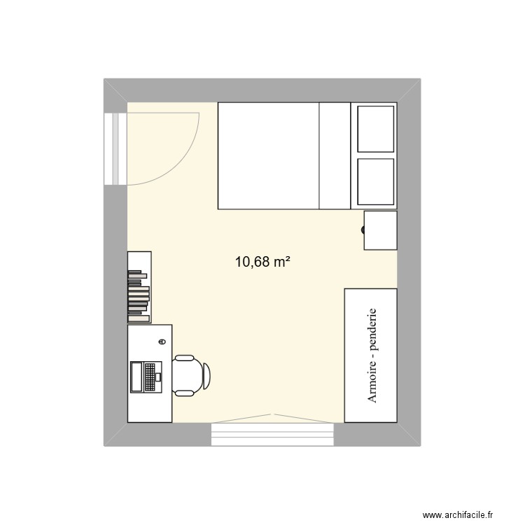 45 Old. Plan de 1 pièce et 11 m2