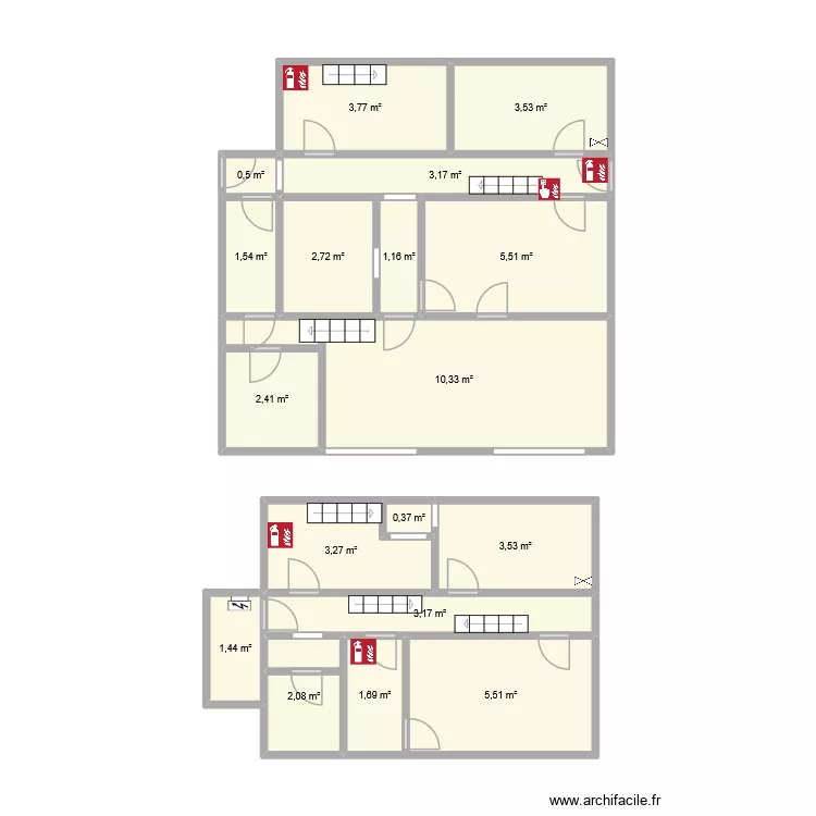 NDDN &eacute;vac. Plan de 18  et 56 m²