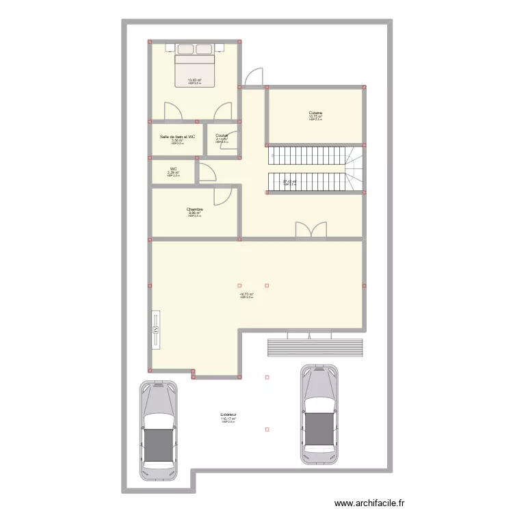 Renovation golf OPTION 2 chambre RDC. Plan de 9 et 361 m² Renovation golf OPTION 2 chambre RDC. Plan de 9 et 361 m²