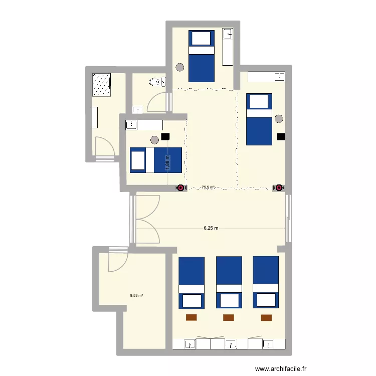 echo option sdd. Plan de 2  et 85 m²