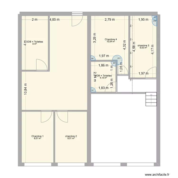Appart. Plan de 7  et 102 m²