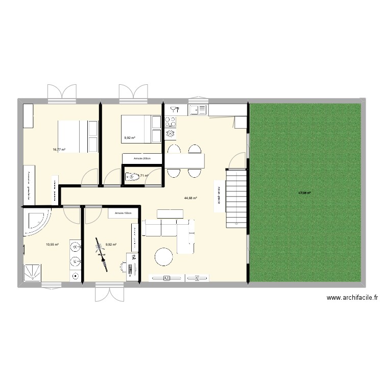 1er etage. Plan de 0 pièce et 0 m2