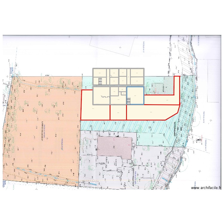 ETAGE 1. Plan de 20 pièces et 547 m2