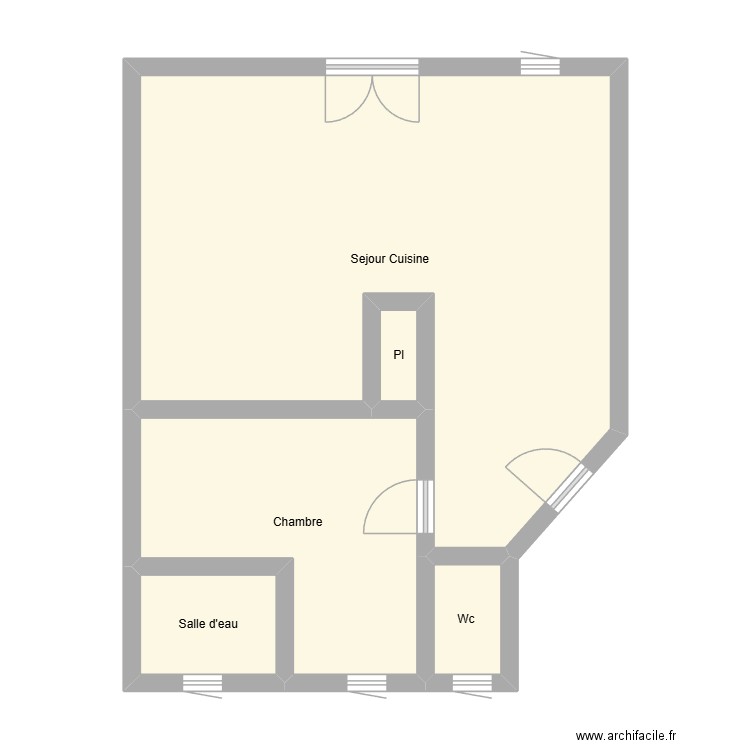 350602538. Plan de 5 pièces et 54 m2