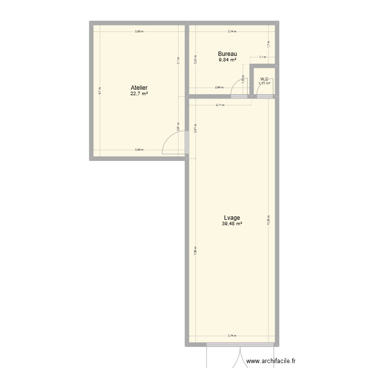 ahmed225. Plan de 4 pièces et 73 m2