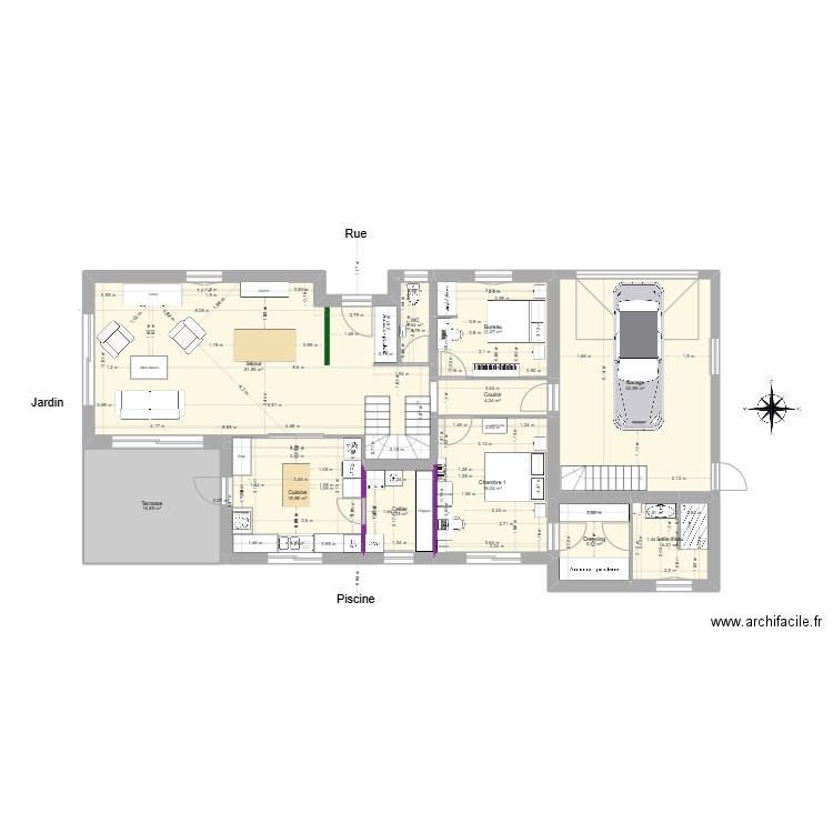Gorisse 15. Plan de 19 pièces et 261 m2