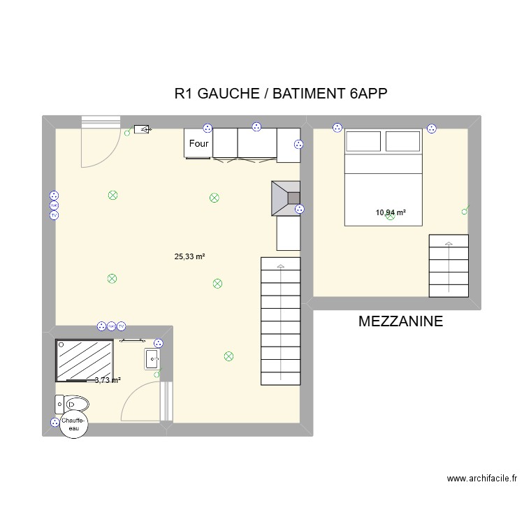R1 LOFT / BAT4. Plan de 3 pièces et 40 m2