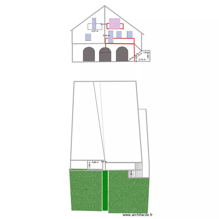 plan façade VF. Plan de 3 et 11 m² plan façade VF. Plan de 3 et 11 m²