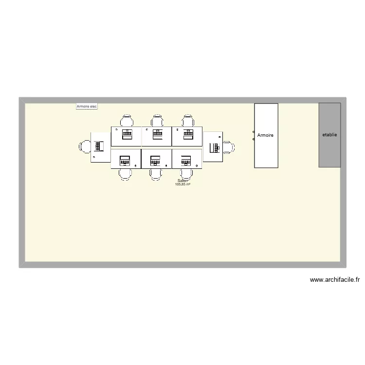 revite salle J10. Plan de 1 pièce et 106 m²