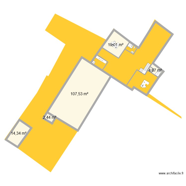 Marex. Plan de 5 pièces et 148 m2