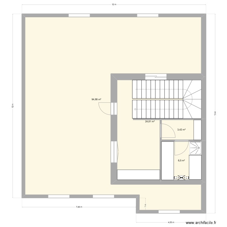 PLAN ETAGE 2. Plan de 4 pièces et 130 m2