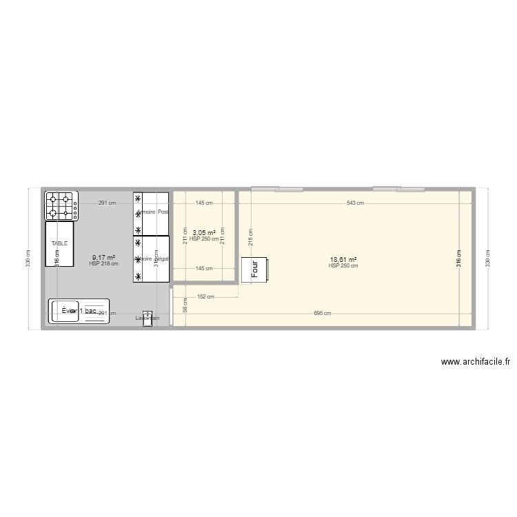 PLAN DE LABO /PATISSERIE /BOULANGERIE EMERIC. Plan de 3 pièces et 31 m2