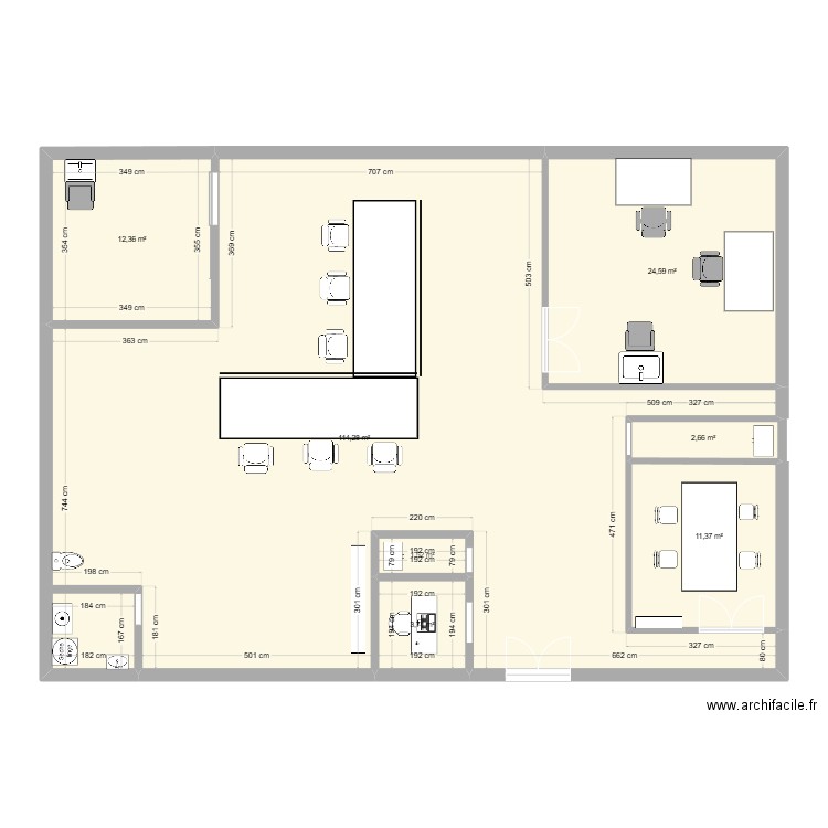salon coiffure. Plan de 0 pièce et 0 m2